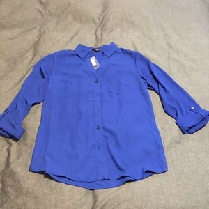 [NWT] THE LIMITED blue top 3/4 length sleeves